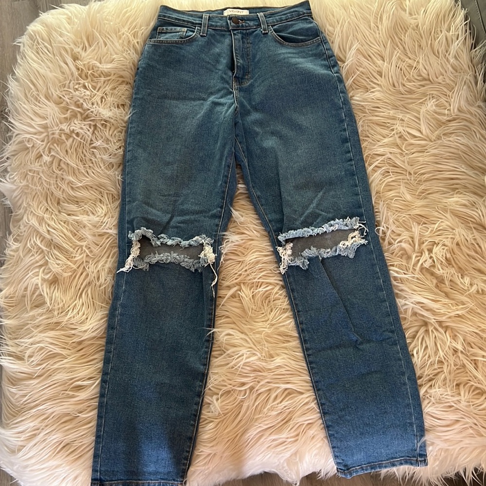 Vibrant miu distressed mom jeans size 5 w26